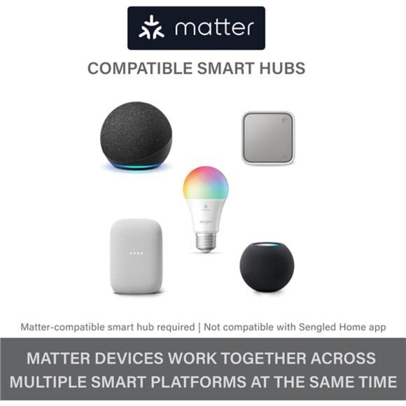 Sengled LED Smart Light Bulb (A19), Matter-Enabled, Multicolor, Works - Picture 5 of 14